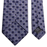 Seiden-Jacquard Krawatte in Blau mit geometrischem Muster in Blau von BGENTS Rückseite
