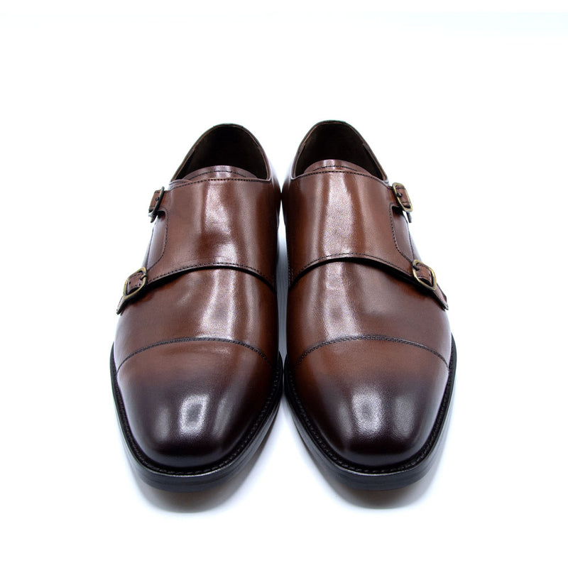 Double Monks Shoes in Cognac