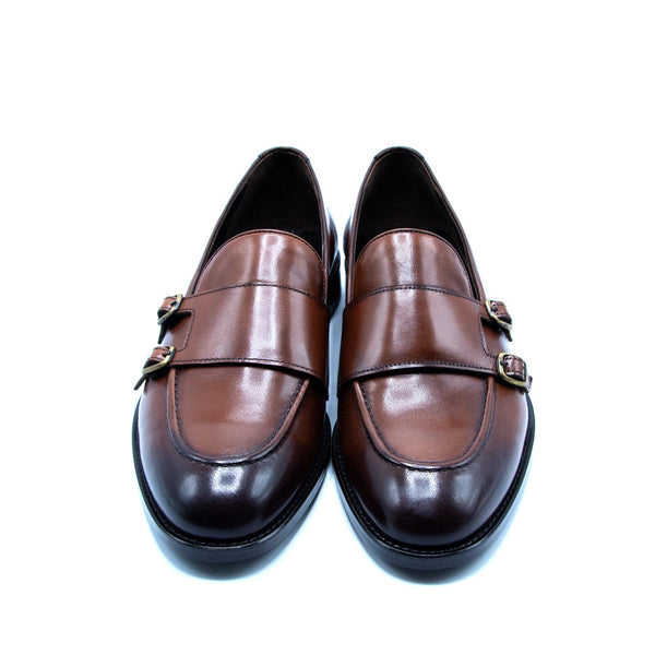 Double Monk Loafer in Cognac