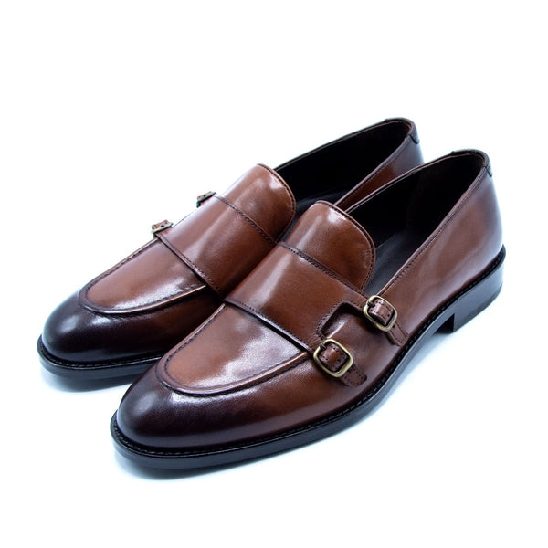 Double Monk Loafer in Cognac