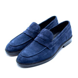 Penny Loafer aus Veloursleder in Dunkelblau