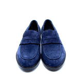 Penny Loafer aus Veloursleder in Dunkelblau