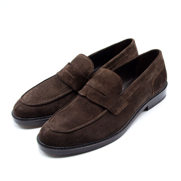 Penny Loafer aus Veloursleder in Braun