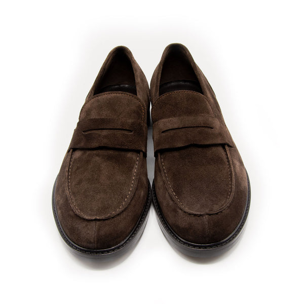 Penny Loafer aus Veloursleder in Braun