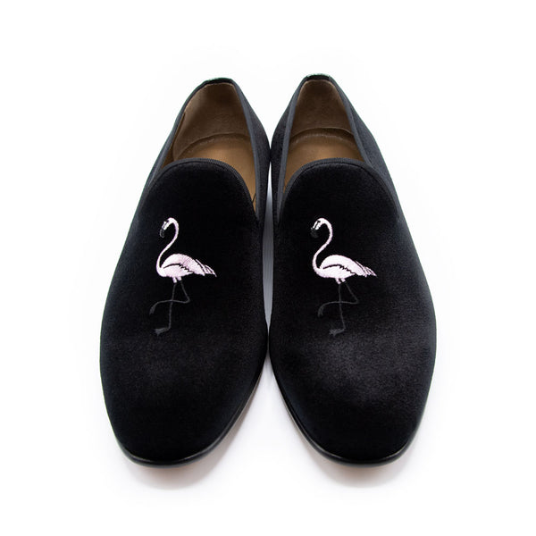 Samtloafer Motiv Flamingo