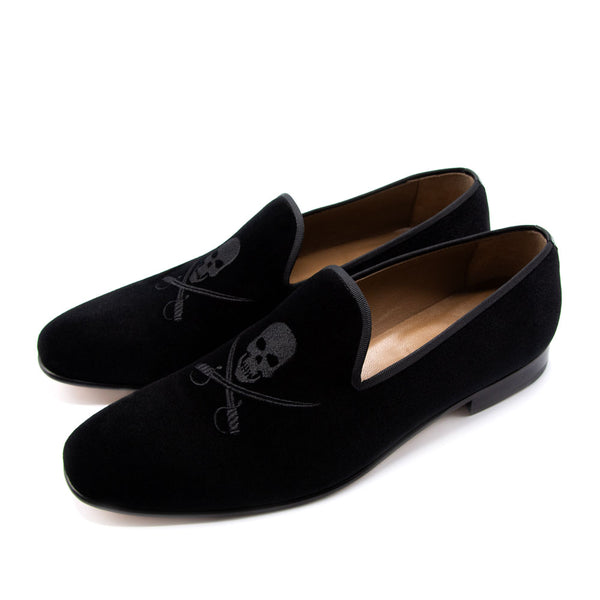 Samtloafer Motiv Pirat Skull