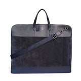 Smart Suit Bag - Anzugtasche aus Rindsleder/Veloursleder Kombination in Dunkelblau von BGENTS