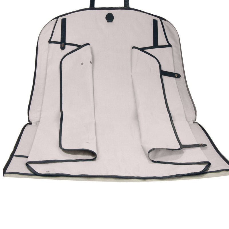 Smart Suit Bag - Anzugtasche aus Rindsleder/Veloursleder Kombination in Dunkelblau von BGENTS Innenansicht
