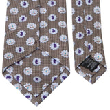 Panama-Krawatte in Beige mit Paisley- und Blüten-Muster von BGENTS Rückseite