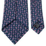 Dunkelblaue Panama-Krawatte mit Paisley-Muster von BGENTS Rückseite