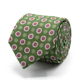 Grüne Giro Inglese-Krawatte mit Blüten-Muster von BGENTS