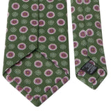 Grüne Giro Inglese-Krawatte mit Blüten-Muster von BGENTS Rückseite