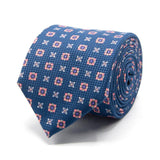 Dunkelblaue Panama-Krawatte mit geometrischem Muster von BGENTS