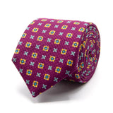 Panama-Krawatte in Raspberry mit geometrischem Muster von BGENTS