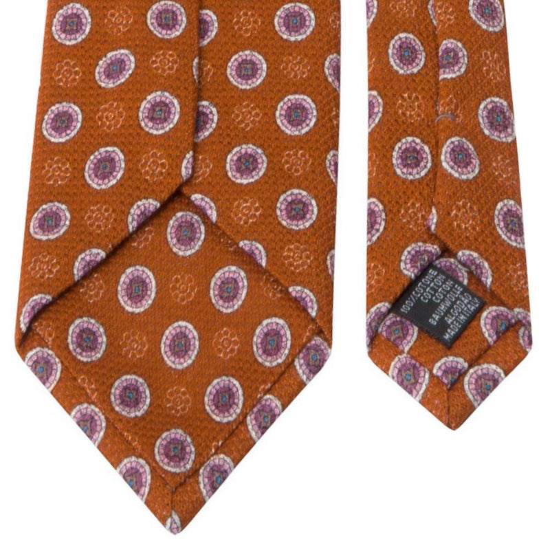 Giro Inglese-Krawatte mit Blüten-Muster in Orange von BGENTS Rückseite