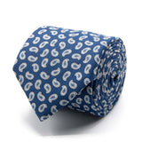 Dunkelblaue Krawatte aus Baumwoll-/Leinen-Gemisch mit Paisley-Muster von BGENTS