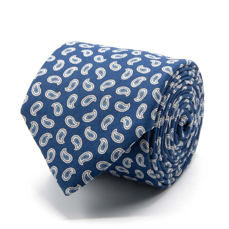 Krawatte aus Baumwoll-/Leinen-Gemisch mit Paisley-Muster von BGENTS