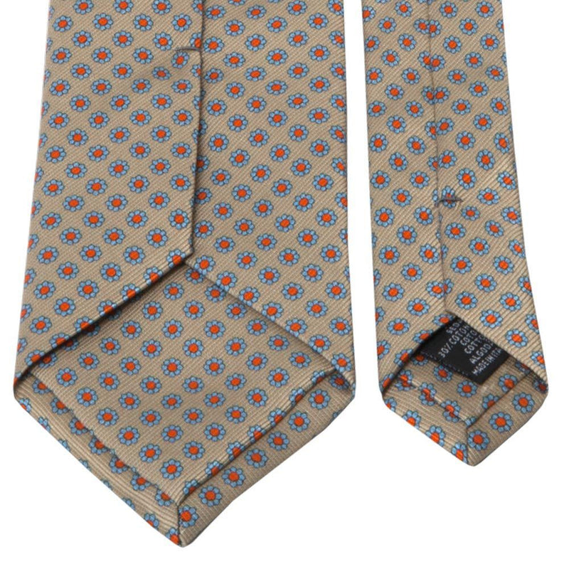 Mogador-Krawatte in Beige mit Blüten-Muster von BGENTS Rückseite