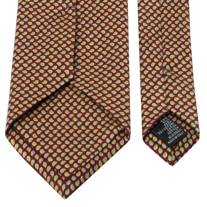 Mogador-Krawatte in Bordeaux mit Paisley-Muster von BGENTS Rückseite