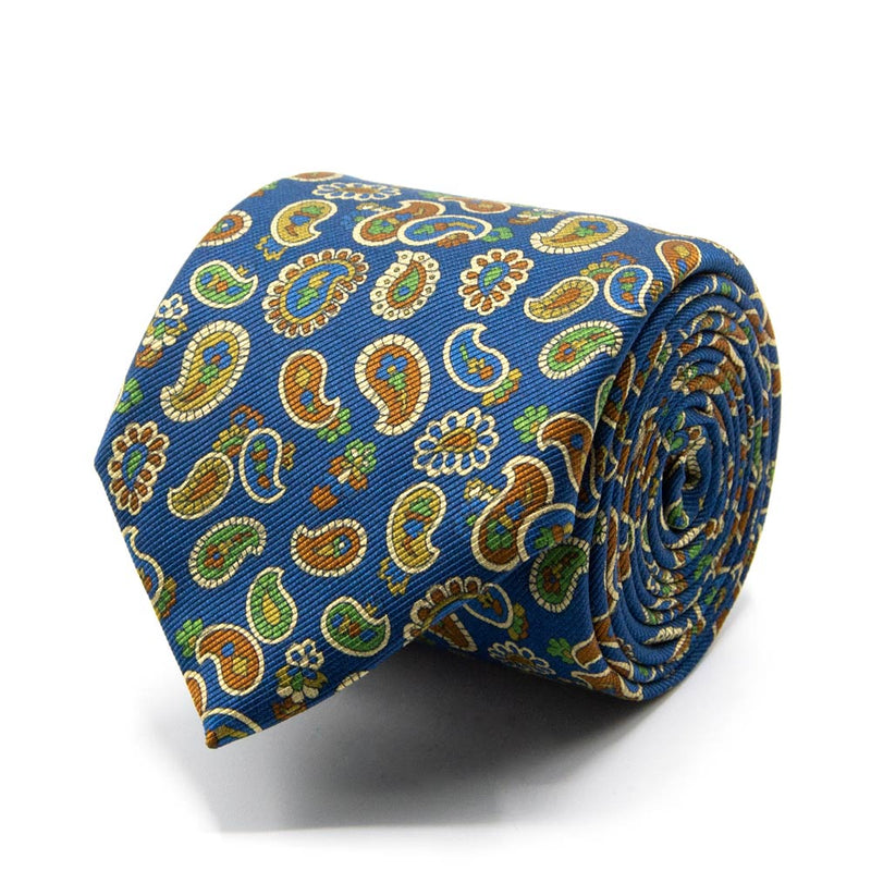 Dunkelblaue Mogador-Krawatte mit Paisley-Muster von BGENTS