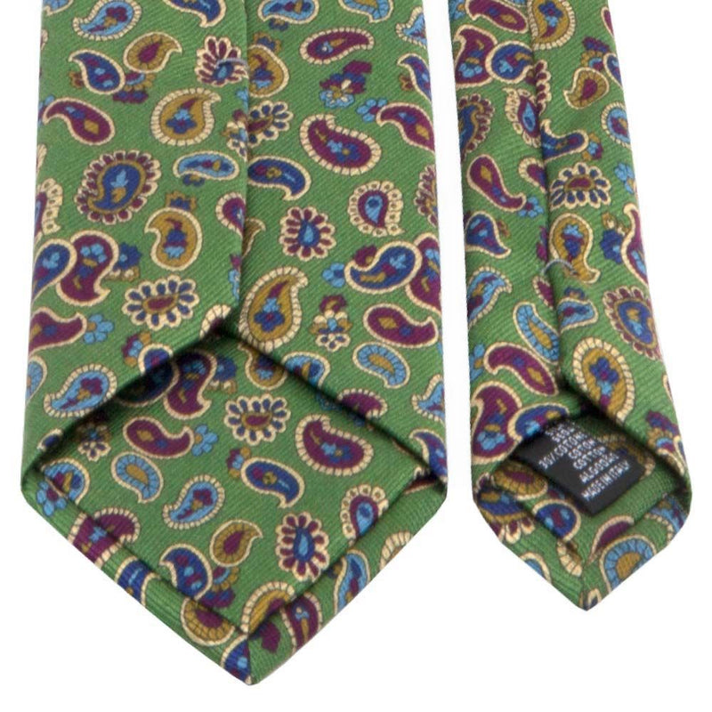 Mintgrüne Mogador-Krawatte mit Paisley-Muster von BGENTS Rückseite