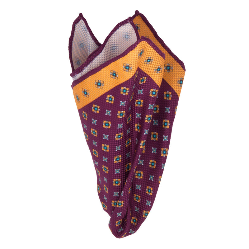 Handrolliertes Panama-Einstecktuch mit geometrischem Muste von BGENTS