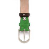Veloursledergürtel mit ovaler Schließe in Grün von BGENTS Unterseite