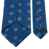 Blaue Krawatte aus Shantung-Seide mit Blüten-Muster von BGENTS Rückseite