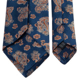 Blaue Seiden-Jacquard Krawatte mit Paisley-Muster von BGENTS Rückseite