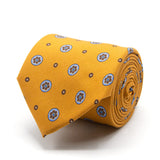 Gelbe Krawatte aus Shantung-Seide mit Blüten-Muster von BGENTS