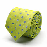 Hellgrüne Seiden-Jacquard Krawatte mit blauem Blüten-MusterHellgrüne Seiden-Jacquard Krawatte mit blauem Blüten-Muster von BGENTS