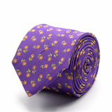 Lila Seiden-Jacquard Krawatte mit Blüten-Muster von BGENTS