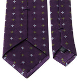 Seiden-Jacquard Krawatte in Ultra-Violet mit Blüten-Muster von BGENTS Rückseite