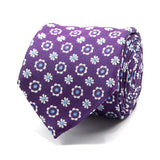 Lila Seiden-Jacquard Krawatte mit floralem Muster von BGENTS