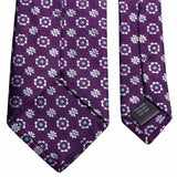 Lila Seiden-Jacquard Krawatte mit floralem Muster von BGENTS Rückseite