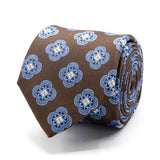 Braune Seiden-Jacquard Krawatte mit geometrischem Muster von BGENTS