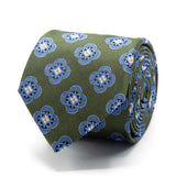 Grüne Seiden-Jacquard Krawatte mit geometrischem Muster von BGENTS