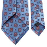 Hellblaue Seiden-Jacquard Krawatte mit geometrischem Muster von BGENTS Rückseite