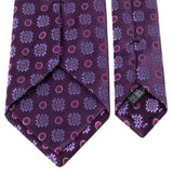 Seiden-Jacquard Krawatte in Ultra-Violet mit geometrischem Muster von BGENTS Rückseite