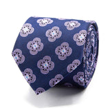 Marineblaue Seiden-Jacquard Krawatte mit geometrischem Muster von BGENTS