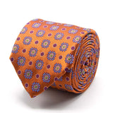 Seiden-Jacquard Krawatte in Orange mit geometrischem Muster von BGENTS