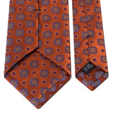 Seiden-Jacquard Krawatte in Orange mit geometrischem Muster von BGENTS Rückseite