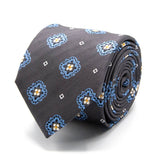 Graue Seiden-Jacquard Krawatte mit geometrischem Muster von BGENTS