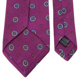 Krawatte aus Shantung-Seide in Pink mit Blüten-Muster von BGENTS Rückseite