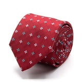 Rote Seiden-Jacquard Krawatte mit Blüten-Muster von BGENTS