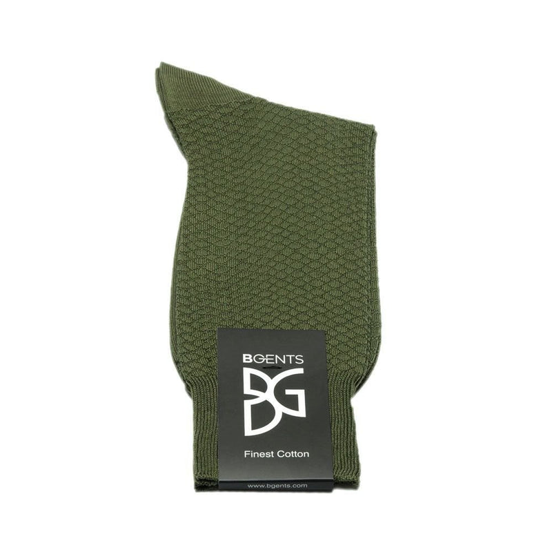 Feine Socken aus 100 % Baumwolle mit kleinem Wabenmuster in Grün von BGENTS gelegt