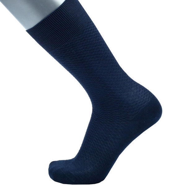 Feine Socken aus 100 % Baumwolle mit kleinem Wabenmuster in Marineblau am Fuß von BGENTS