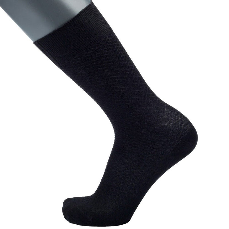 Feine Socken aus 100 % Baumwolle mit kleinem Wabenmuster in Petrolblau am Fuß von BGENTS