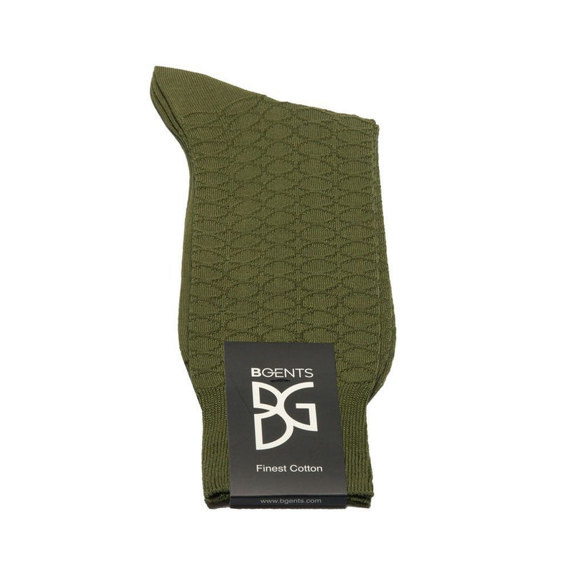 Feine Socken aus 100 % Baumwolle mit großem Wabenmuster in Grün von BGENTS gelegt