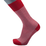 Feine Socken aus 100 % Baumwolle mit Hahnentrittmuster in Rot, Gr. 43/44 - BGENTS